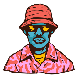 Chapéu de traço de cor de homem negro Desenho PNG Transparent PNG