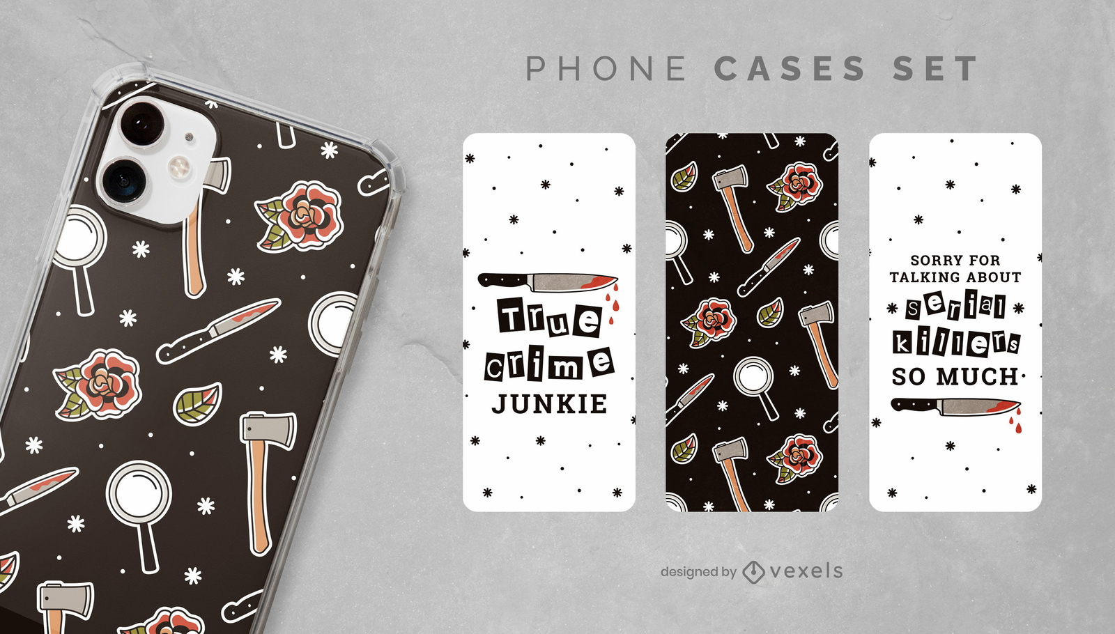 Conjunto de fundas de teléfono True Crime