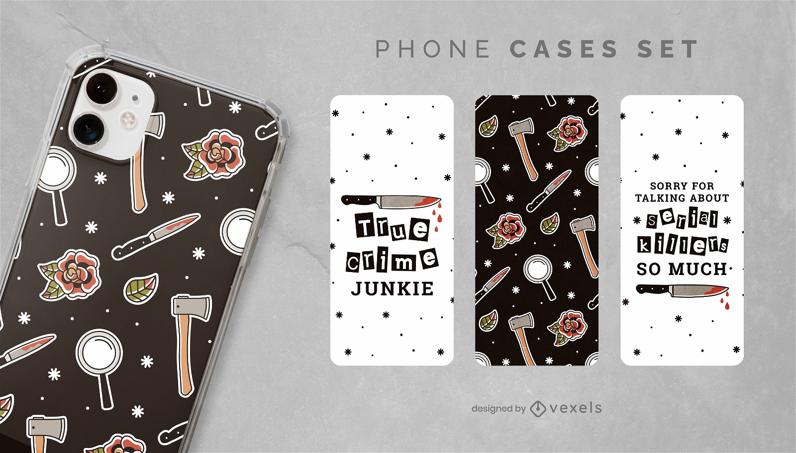 True Crime phone cases set
