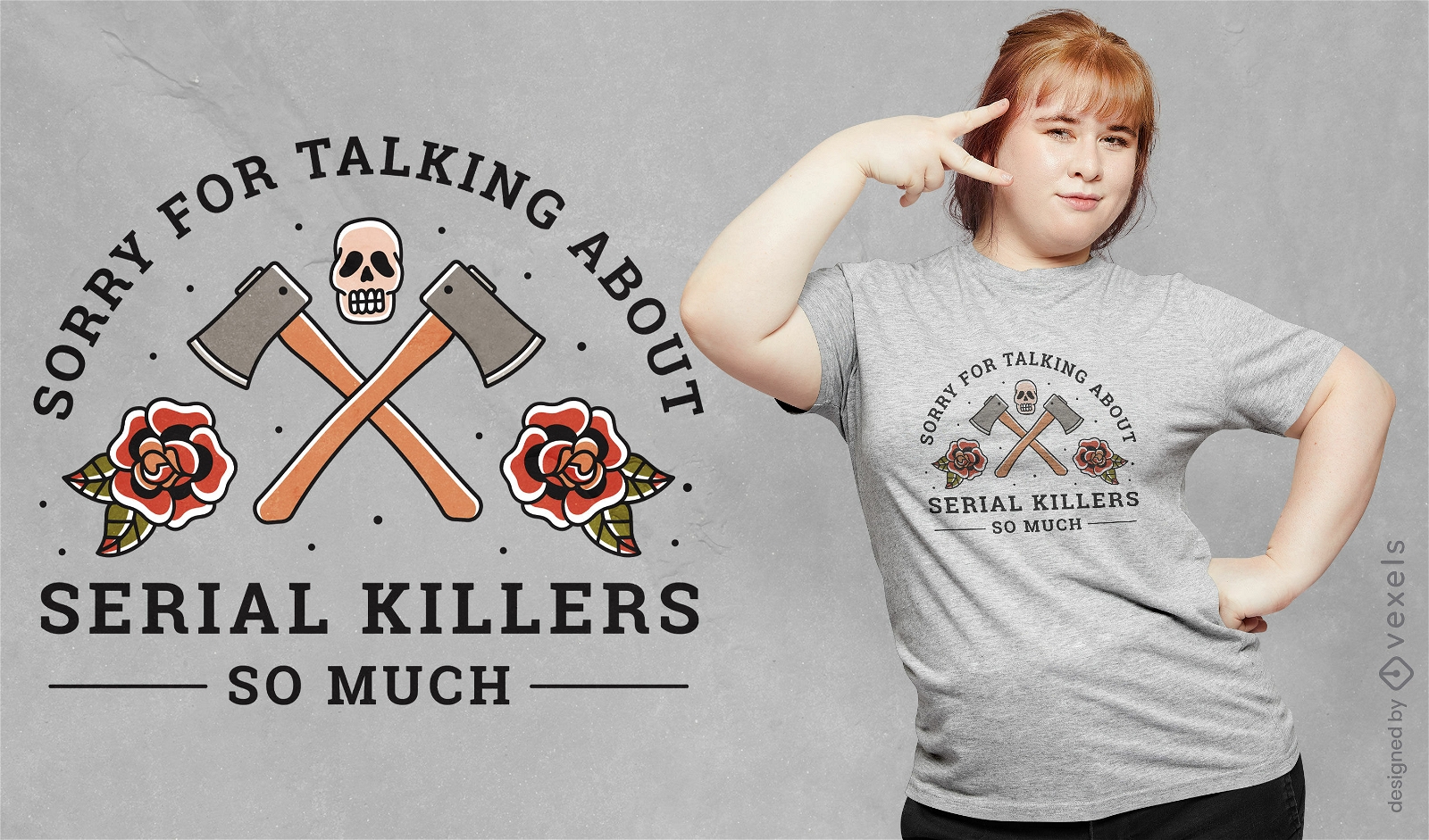 Diseño de camiseta de tatuaje de asesinos en serie