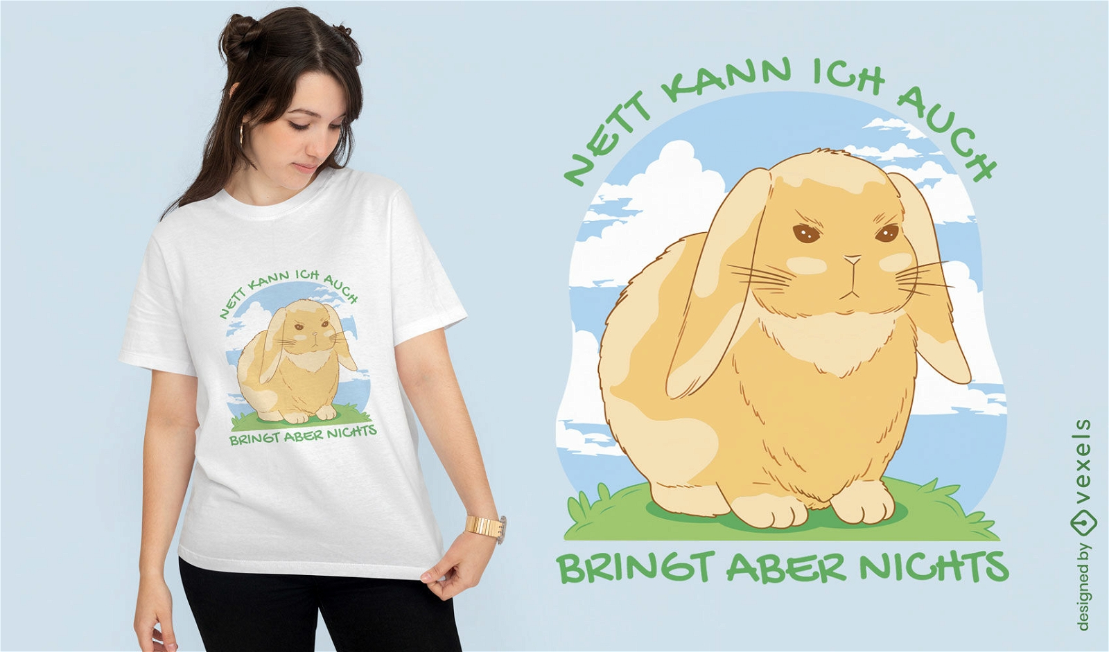Angry bunny t-shirt design