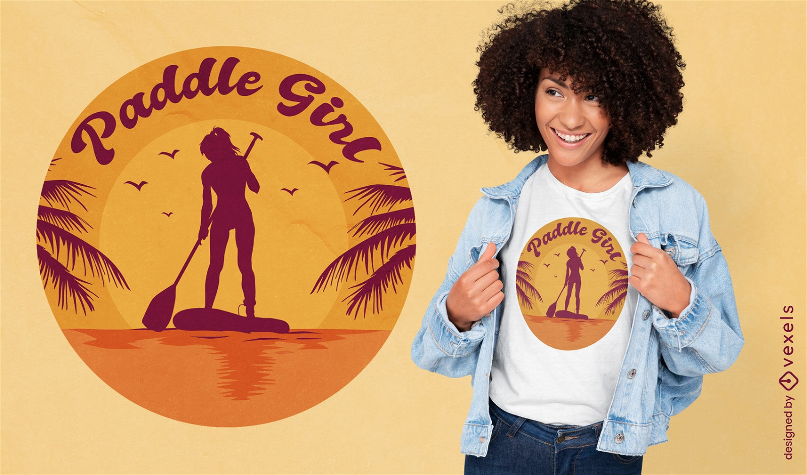 Paddle girl sports t-shirt design