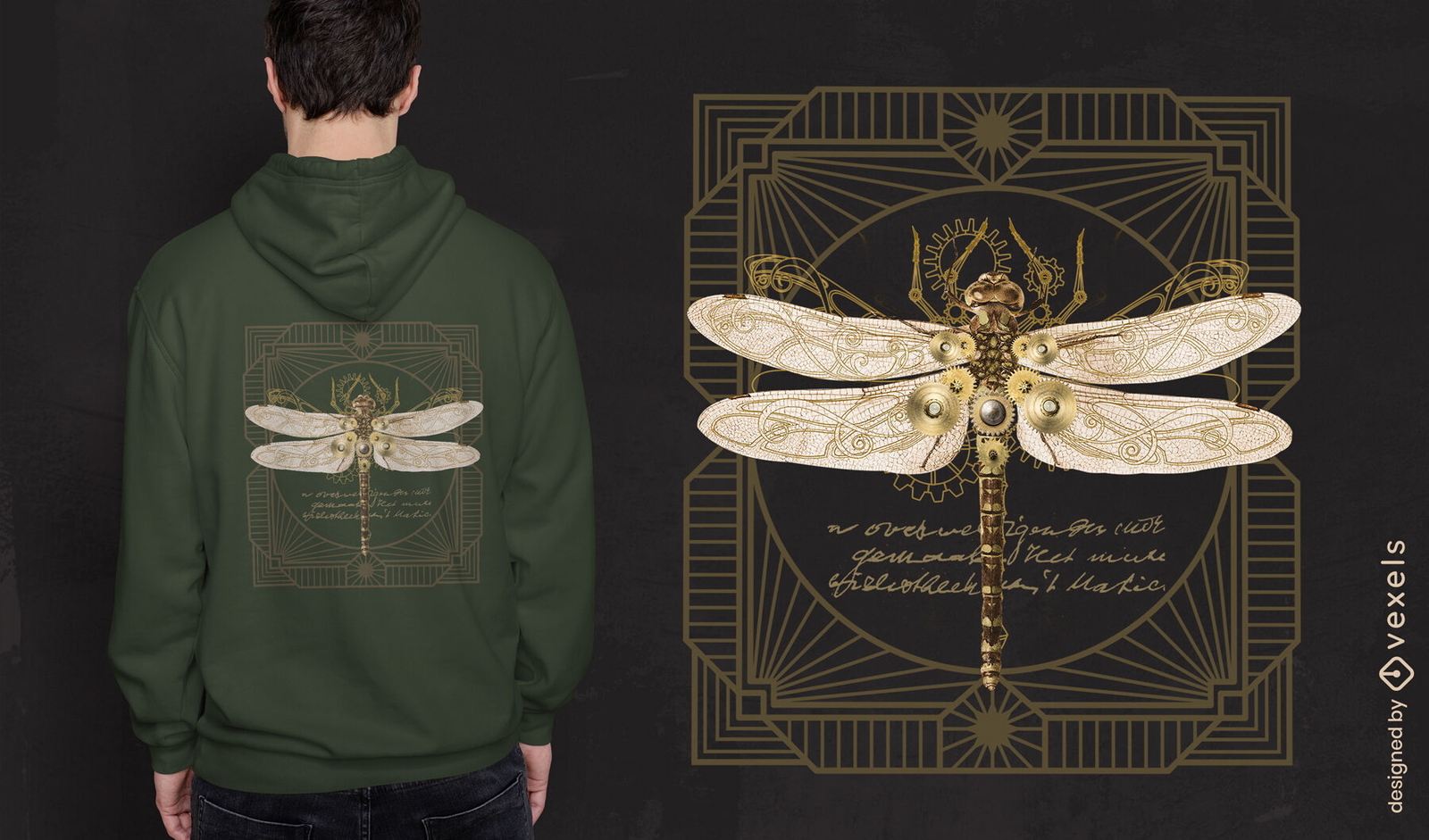 Camiseta de animal de luciérnaga steampunk psd