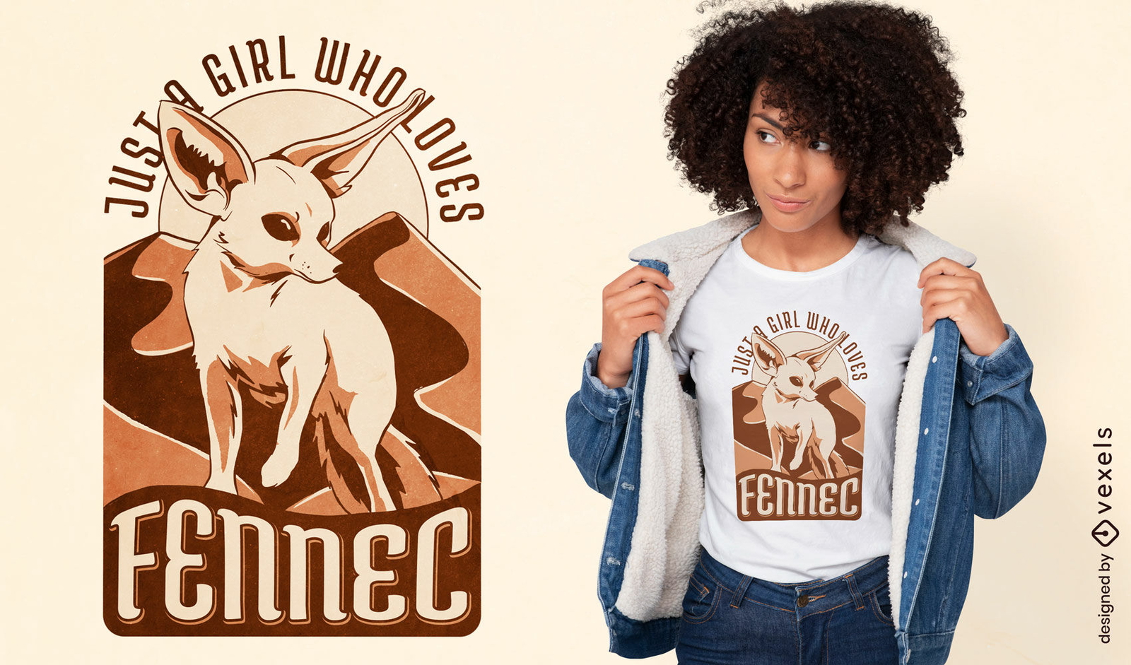 Diseño de camiseta de amante de Fennec