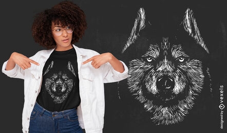 Design de camiseta de cachorro Husky Siberiano