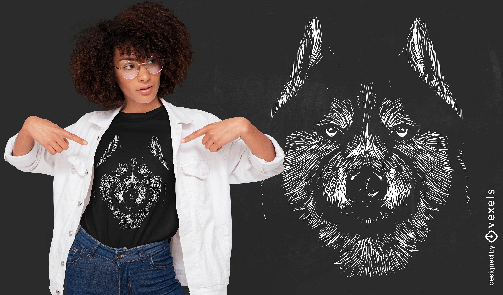 Hundet-shirt Entwurf des sibirischen Huskys