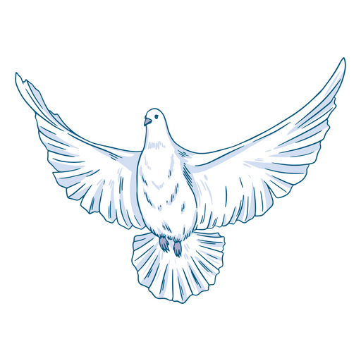 Una paloma desplegando sus alas Diseño PNG