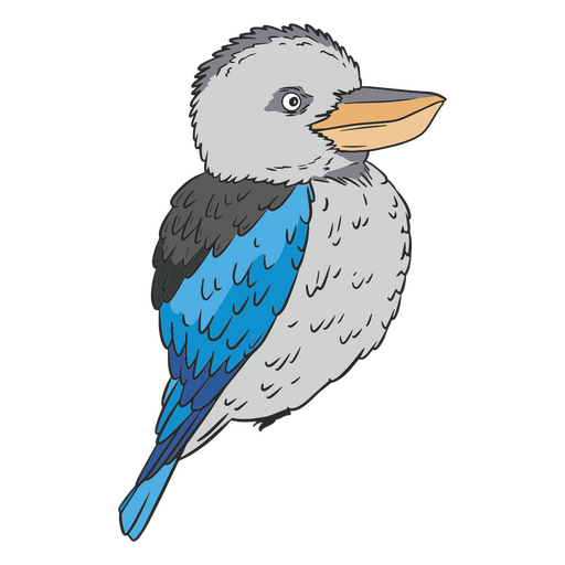 Pájaro de plumas azules y grises Diseño PNG