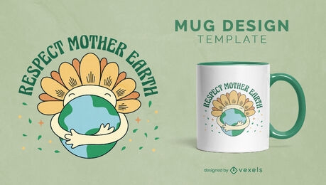 Mother earth flower mug design