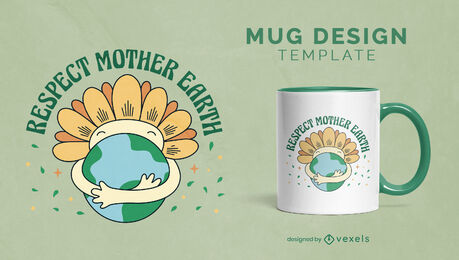 Mutter-Erde-Blumen-Becher-Design