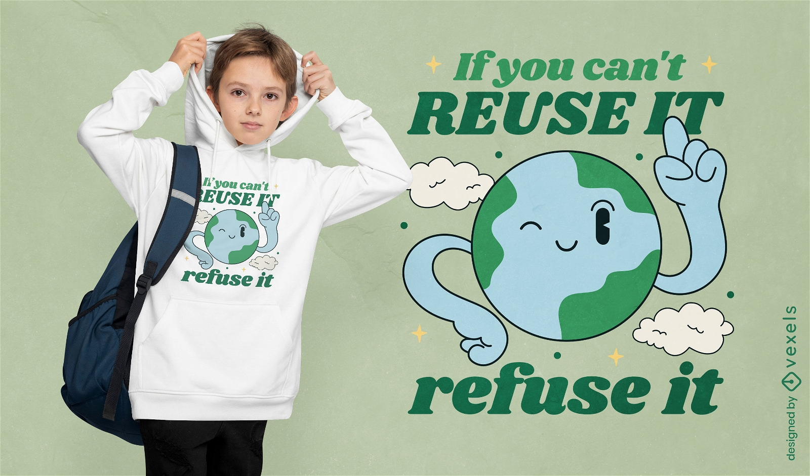 Reutilize ou recuse design de camiseta