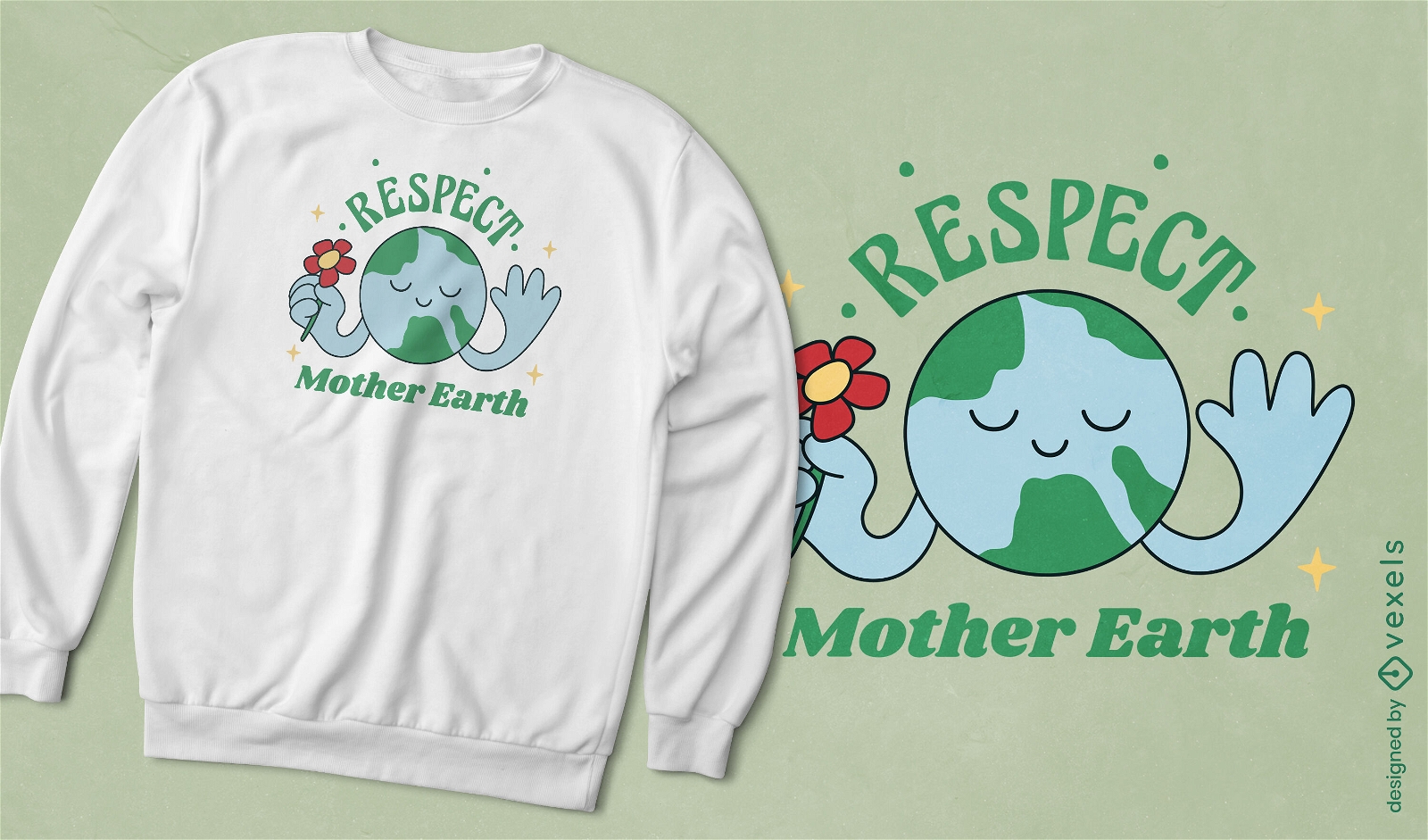 Respektieren Sie das T-Shirt-Design von Mutter Erde