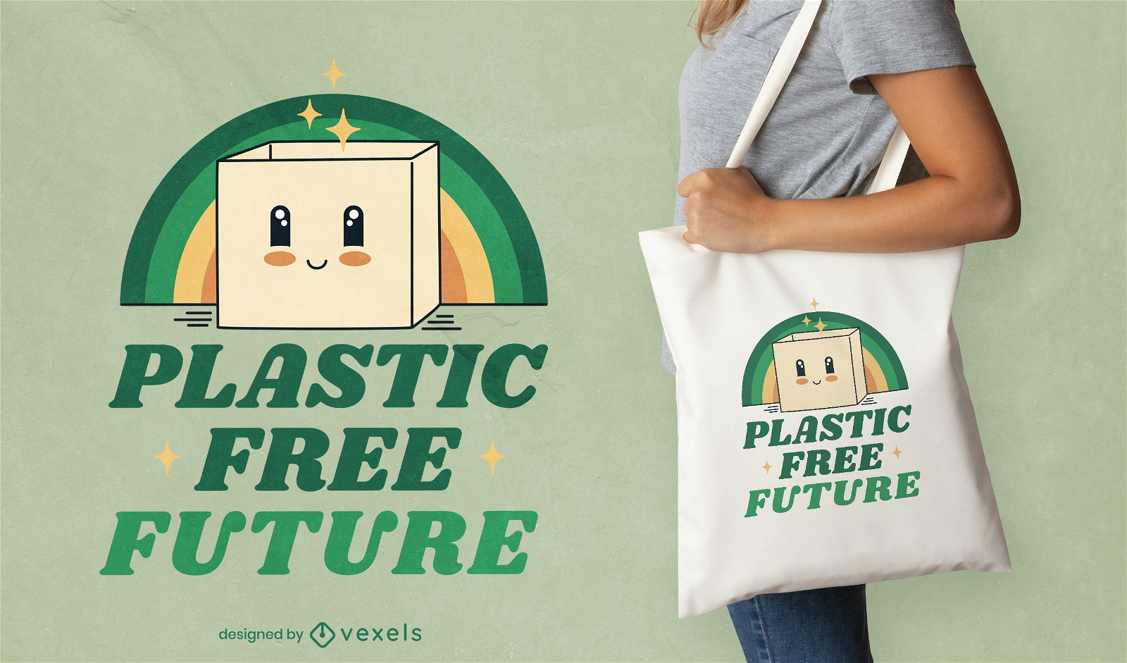 Plastic free future tote bag design