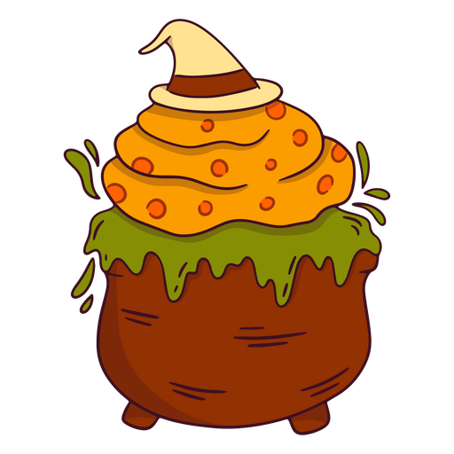 Creepy cupcake with a hat PNG Design