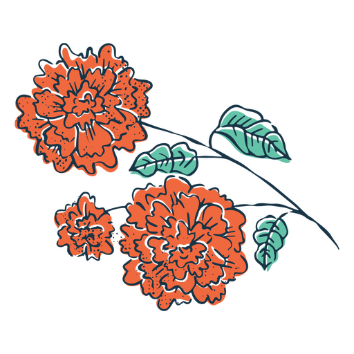 Marigolds to celebrate the Day of the dead PNG Design