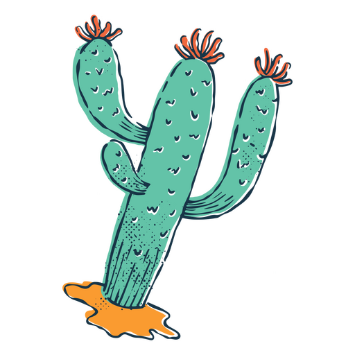 Cactus para celebrar el d?a de muertos Diseño PNG