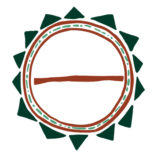 Círculo com desenho vermelho, verde e marrom Desenho PNG