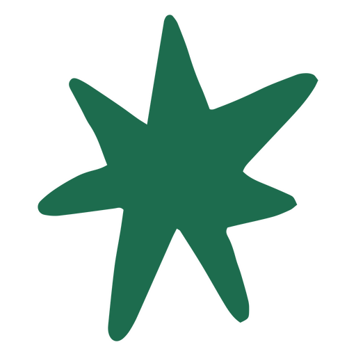 Garabato de estrella verde Diseño PNG