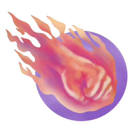 A fiery fist of fireball PNG Design