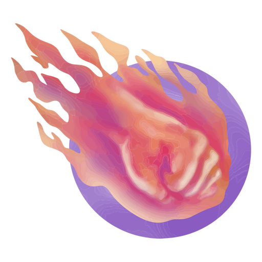 Un puño de fuego de bola de fuego Diseño PNG