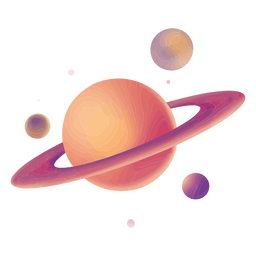 Saturn und seine Monde PNG-Design