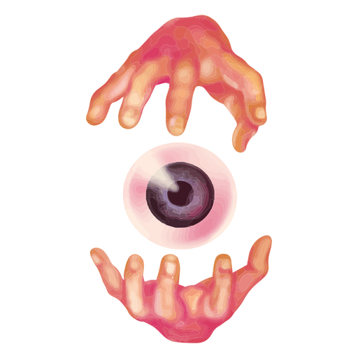 Hands surrounded a wisdom eye PNG Design