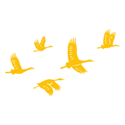 Wandtattoo mit Vögeln am Himmel PNG-Design