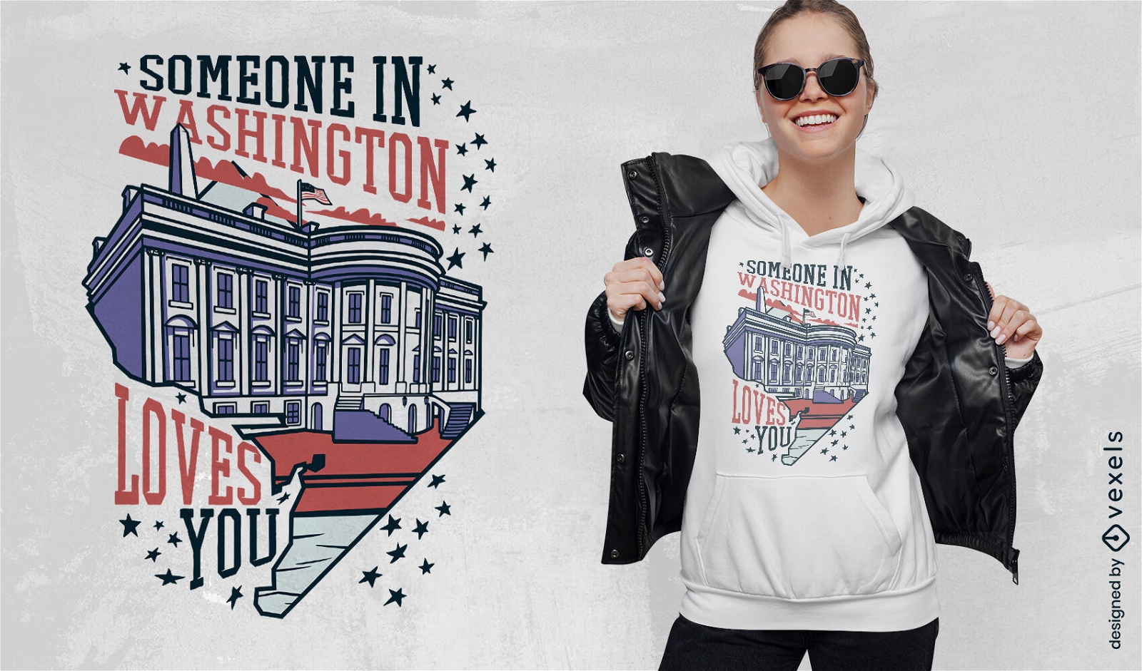 Design de camiseta de amor de Washington