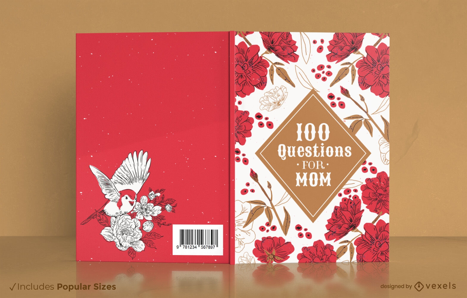 Roses and flowers book cover design