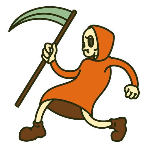 Diseño de color de Halloween con Grim Reaper Diseño PNG