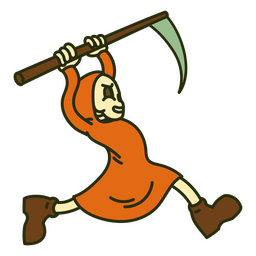 Halloween color design with a Grim Reaper PNG Design
