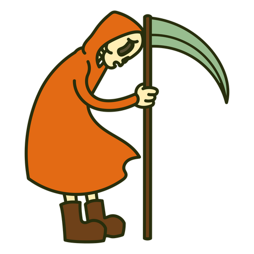 Diseño de color de Halloween que muestra a Grim Reaper Diseño PNG