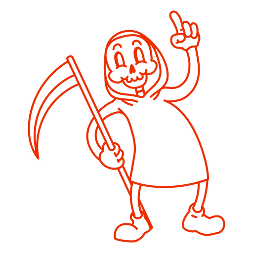 Diseño de Grim Reaper que seguramente asustará y divertirá en Halloween. Diseño PNG