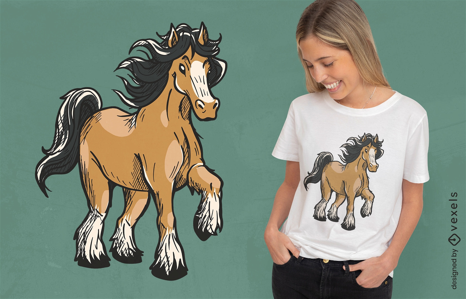 Design de camiseta de cavalo Clydesdale