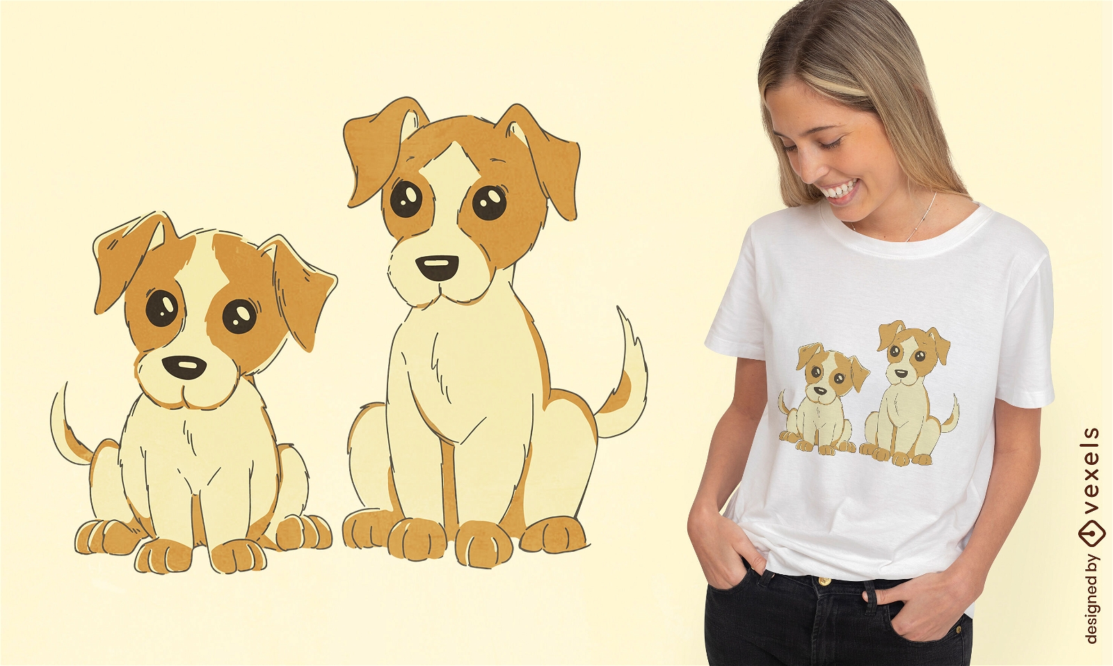 Jack Russell Terrier verfolgt T-Shirt-Design