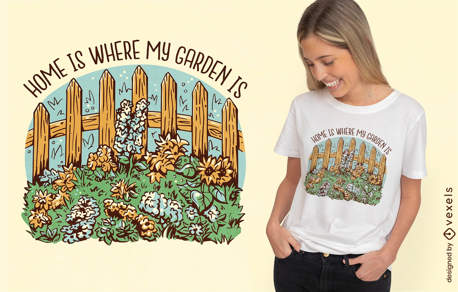 Design de camiseta de jardim Cottagecore