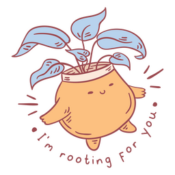 Dibujos animados de kawaii de planta de interior Diseño PNG