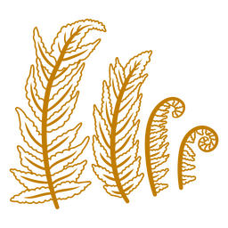 Botanical fern leaves wall decal PNG Design