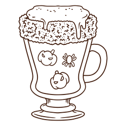 Halloween pumpkin spice drink PNG Design