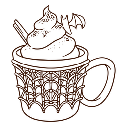 Bebida com especiarias de abóbora Desenho PNG