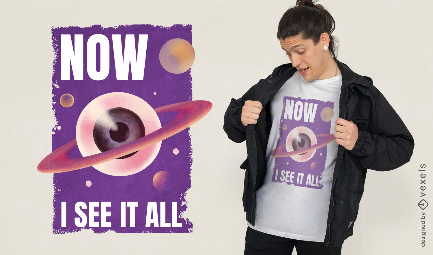 Dise?o de camiseta espiritual del planeta ojo.