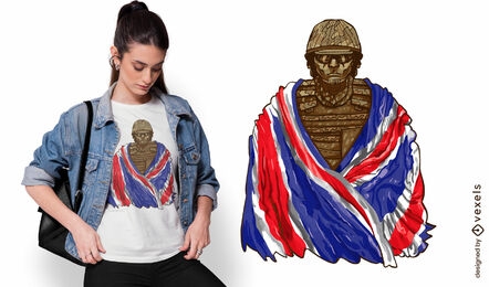 Britischer Soldat mit Flaggen-T-Shirt-Design