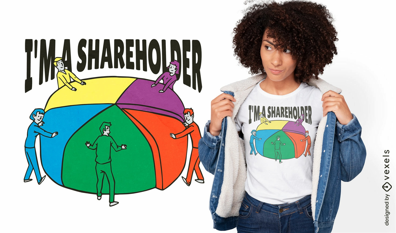 Colorful pie chart business t-shirt design