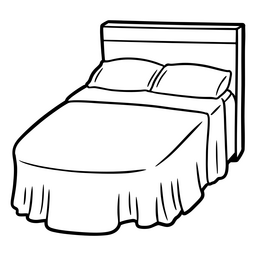 Gemütliches Bett mit Decke und Kissen PNG-Design