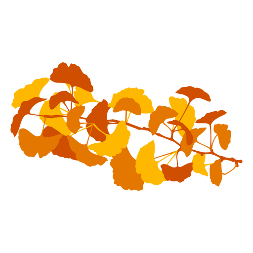 Ginkgo biloba Kräuterlaub Wandkunst PNG-Design