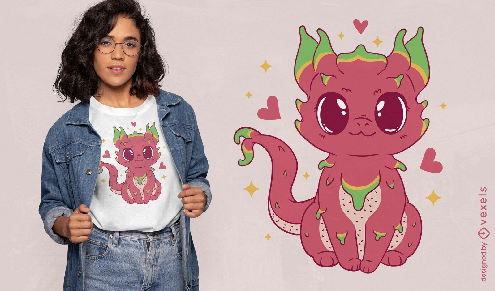 Design de camiseta de desenho animado de dragão bebê fofo