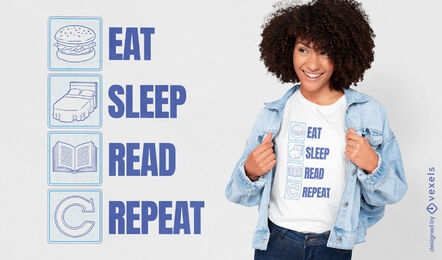 Eat sleep read and repeat t-shirt design