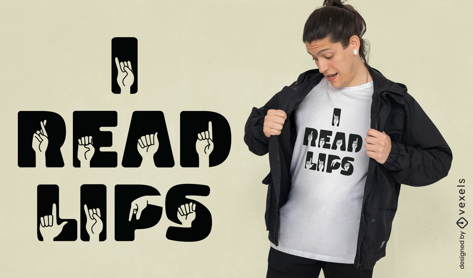 Diseño de camiseta con cita en lenguaje de señas