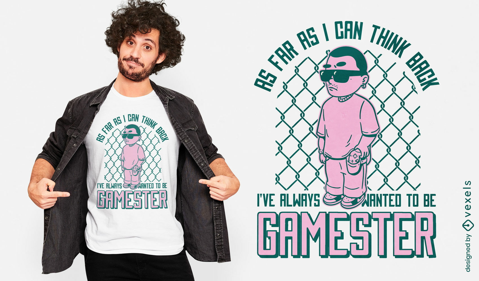 Jugador de gángsters con diseño de camiseta de joystick