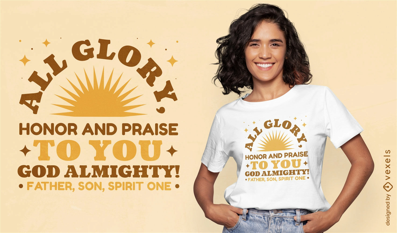 Diseño de camiseta de cita de dios cristiano religioso
